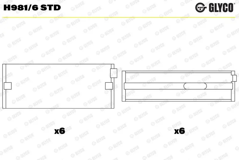 Kloķvārpstas gultnis GLYCO H9816STD