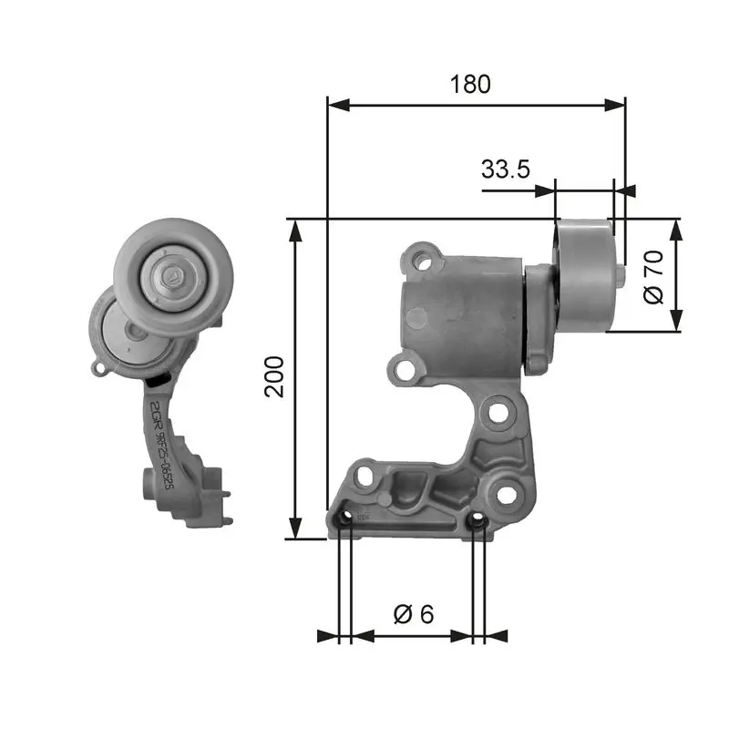 Spriegotājrullītis, Ķīļrievu siksna Gates T38410