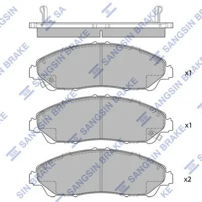 Brake pad set HONDA PILOT 16-