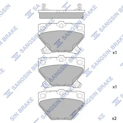 Brake pad set TOYOTA CELICA 00-05