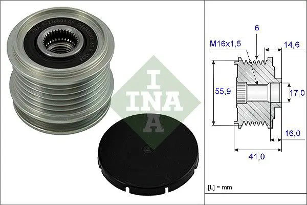 Ģeneratora brīvgaitas mehānisms INA 535001010