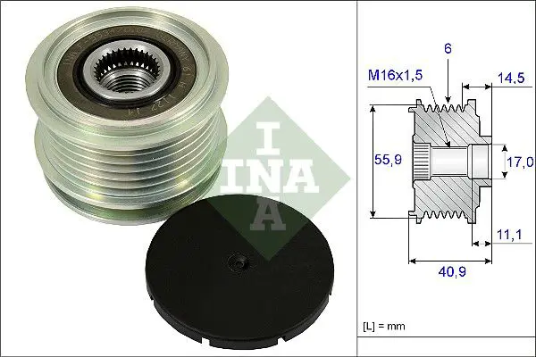 Ģeneratora brīvgaitas mehānisms INA 535001210