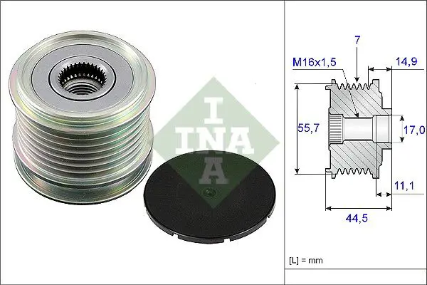 Ģeneratora brīvgaitas mehānisms INA 535004210
