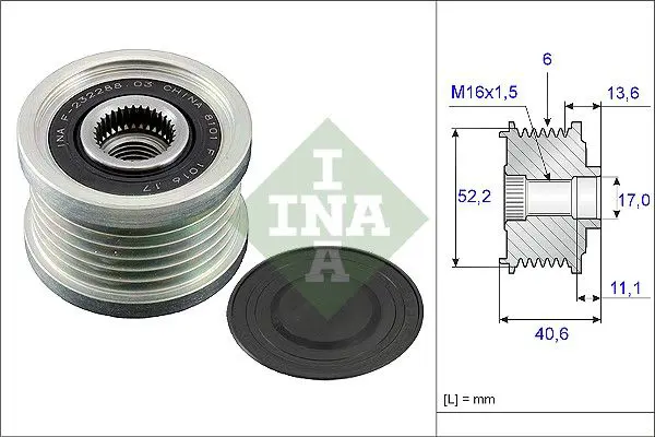 Ģeneratora brīvgaitas mehānisms INA 535004410