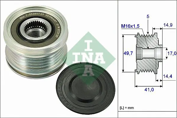 Ģeneratora brīvgaitas mehānisms INA 535010110