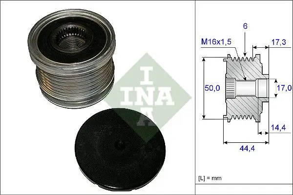 Ģeneratora brīvgaitas mehānisms INA 535014810