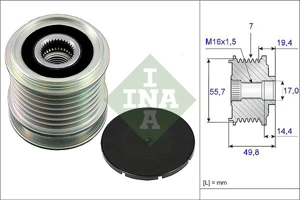 Ģeneratora brīvgaitas mehānisms INA 535016510