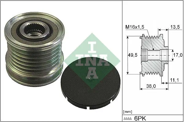 Ģeneratora brīvgaitas mehānisms INA 535016610