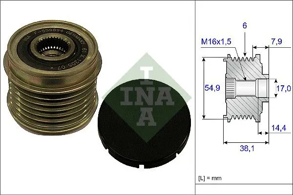 Ģeneratora brīvgaitas mehānisms INA 535017610