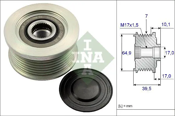 Ģeneratora brīvgaitas mehānisms INA 535017710