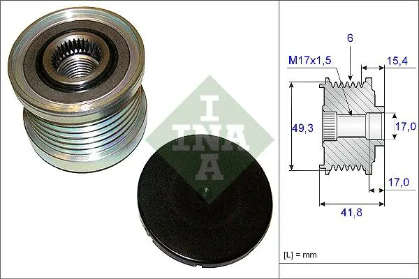 Ģeneratora brīvgaitas mehānisms INA 535019310