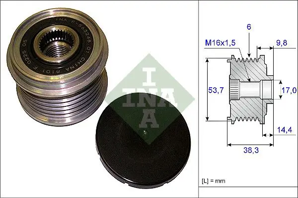 Ģeneratora brīvgaitas mehānisms INA 535020310