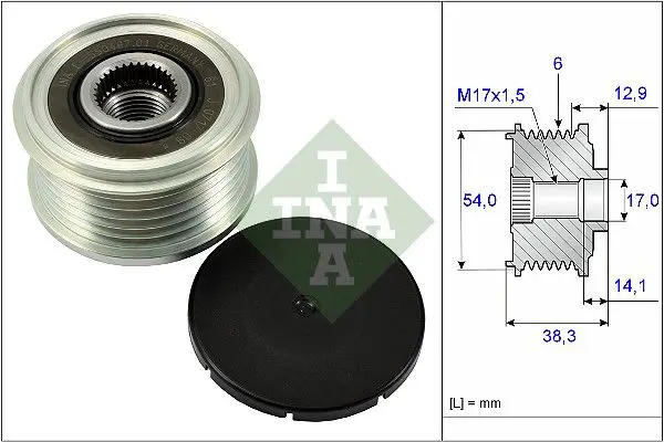 Ģeneratora brīvgaitas mehānisms INA 535026410