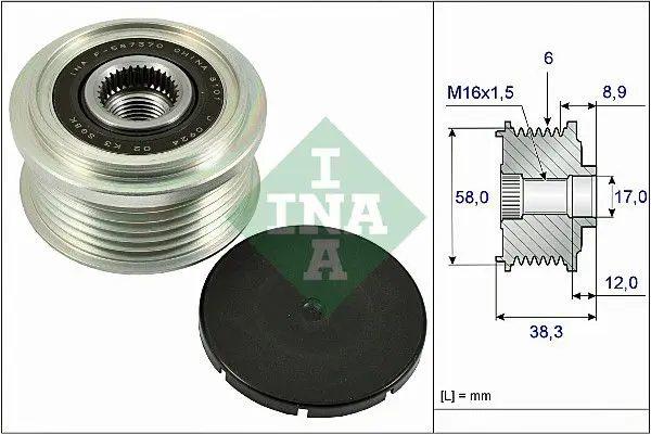 Ģeneratora brīvgaitas mehānisms INA 535026610