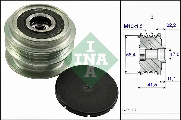 Ģeneratora brīvgaitas mehānisms INA 535026910