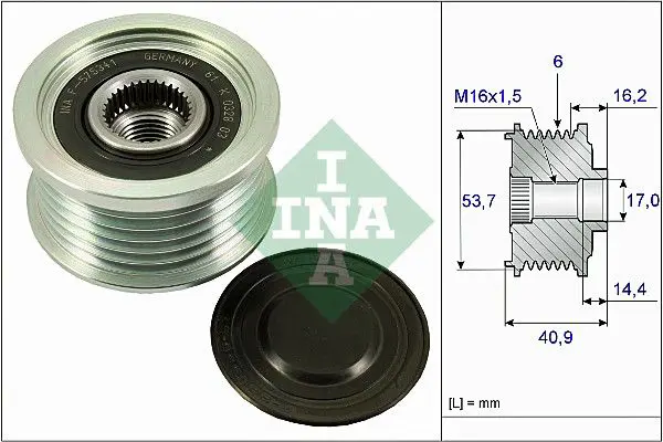 Ģeneratora brīvgaitas mehānisms INA 535027010