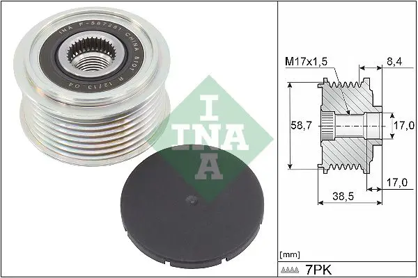 Ģeneratora brīvgaitas mehānisms INA 535031810