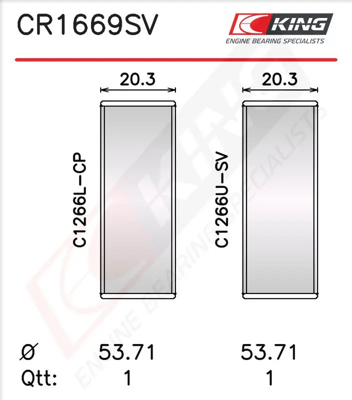 Connecting Rod Bearing KING CR1669SV