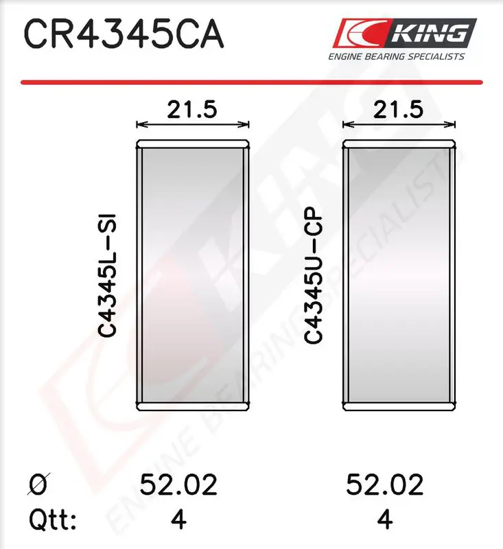 Klaņa gultnis KING CR4345CA025
