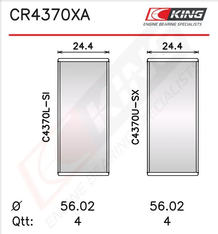 Connecting Rod Bearing KING CR4370XA025