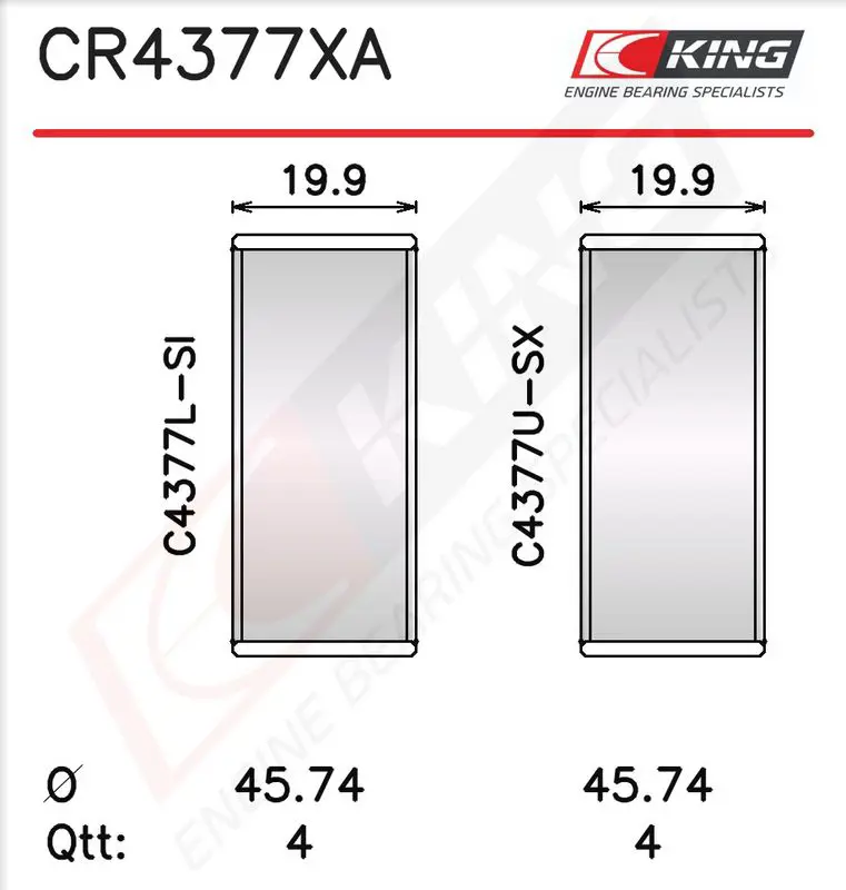 Connecting Rod Bearing KING CR4377XA010