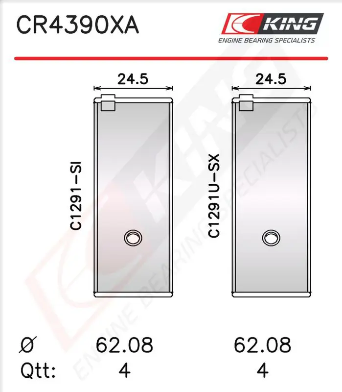 Big end bearings KING CR4390XA025
