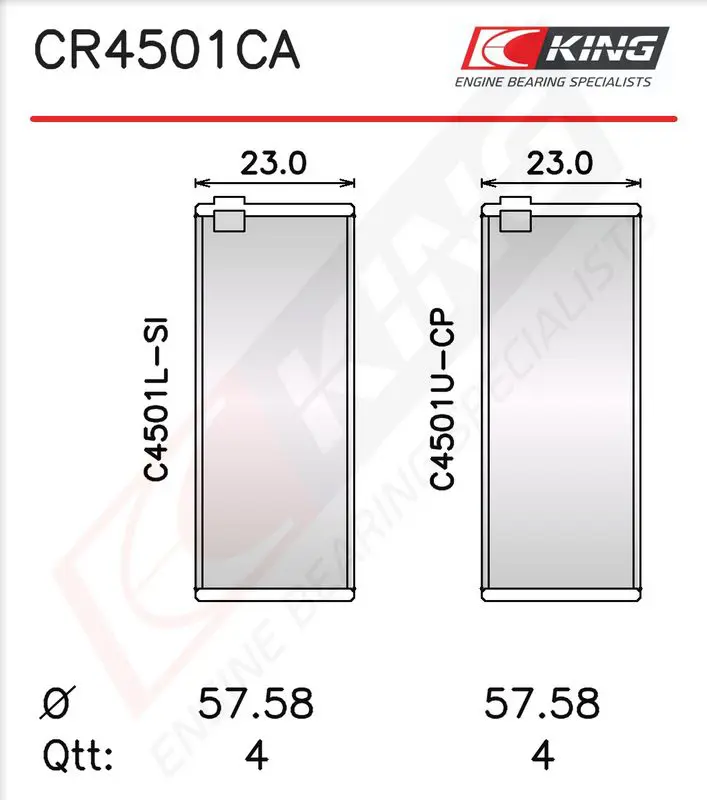 Klaņa gultnis KING CR4501CA