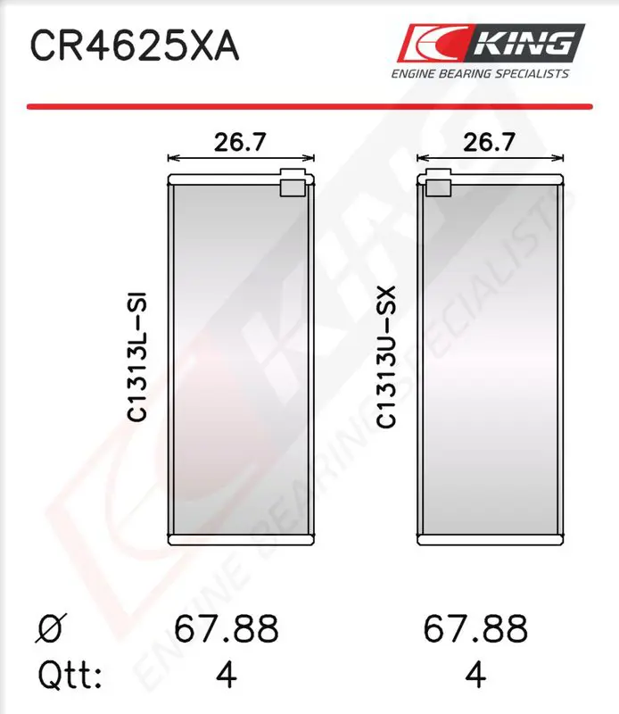 Connecting Rod Bearing KING CR4625XA