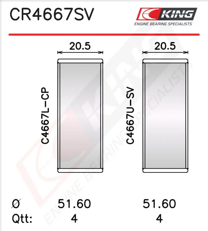 Connecting Rod Bearing KING CR4667SV