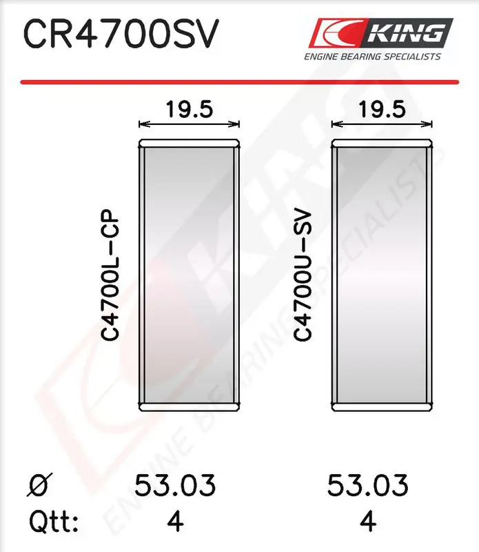 Connecting Rod Bearing KING CR4700SV05
