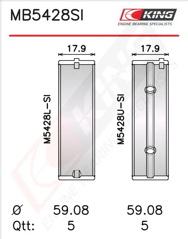 Crankshaft Bearing Set KING MB5428SI