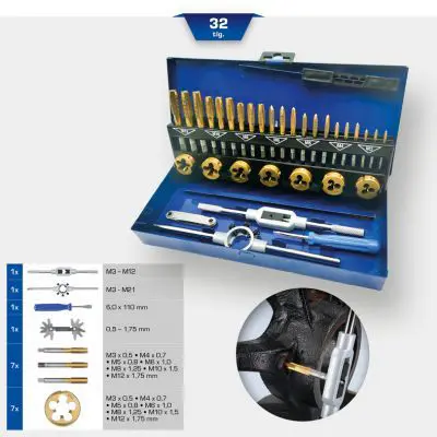Vītņgriešanas instrumentu komplekts KS TOOLS BT101950