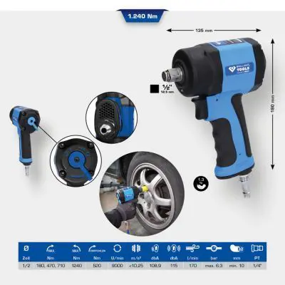 Triecienskrūvgriezis (Pneimatiskais) KS TOOLS BT160400