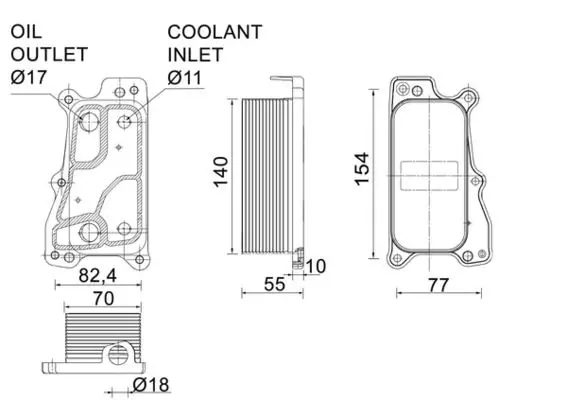 Eļļas radiators, Motoreļļa MAHLE CLC235000P