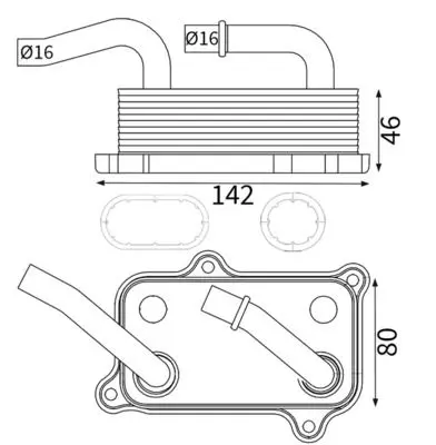 Eļļas radiators, Motoreļļa MAHLE CLC24000S