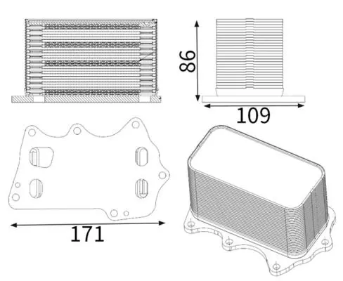 Eļļas radiators, Motoreļļa MAHLE CLC350001S