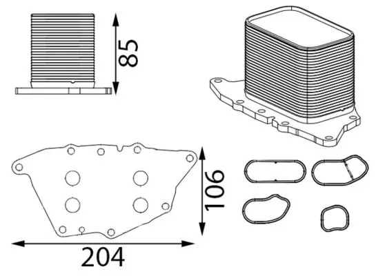 Eļļas radiators, Motoreļļa MAHLE CLC435000S