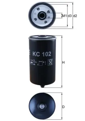 Degvielas filtrs MAHLE KC102