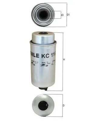 Degvielas filtrs MAHLE KC116