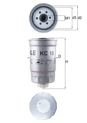 Degvielas filtrs MAHLE KC18