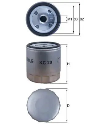 Degvielas filtrs MAHLE KC20