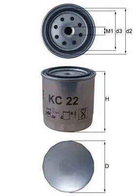 Degvielas filtrs MAHLE KC22