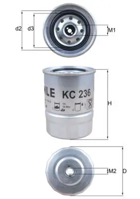 Degvielas filtrs MAHLE KC236