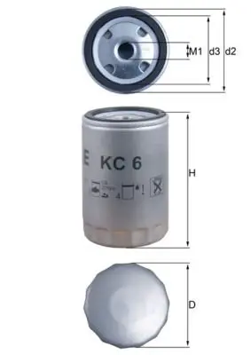 Degvielas filtrs MAHLE KC6