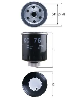Degvielas filtrs MAHLE KC76