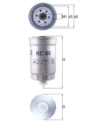 Degvielas filtrs MAHLE KC80
