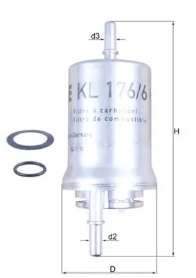 Degvielas filtrs MAHLE KL1766D