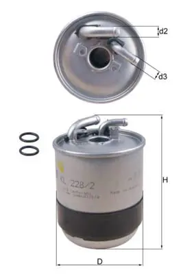 Degvielas filtrs MAHLE KL2282D