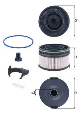 Degvielas filtrs MAHLE KX533KIT