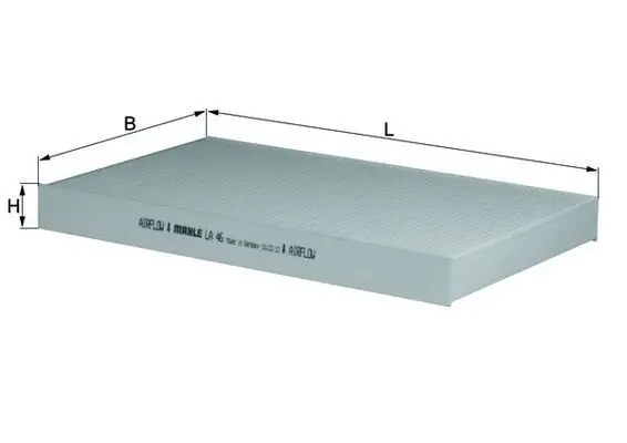 Filtrs, Salona telpas gaiss MAHLE LA46